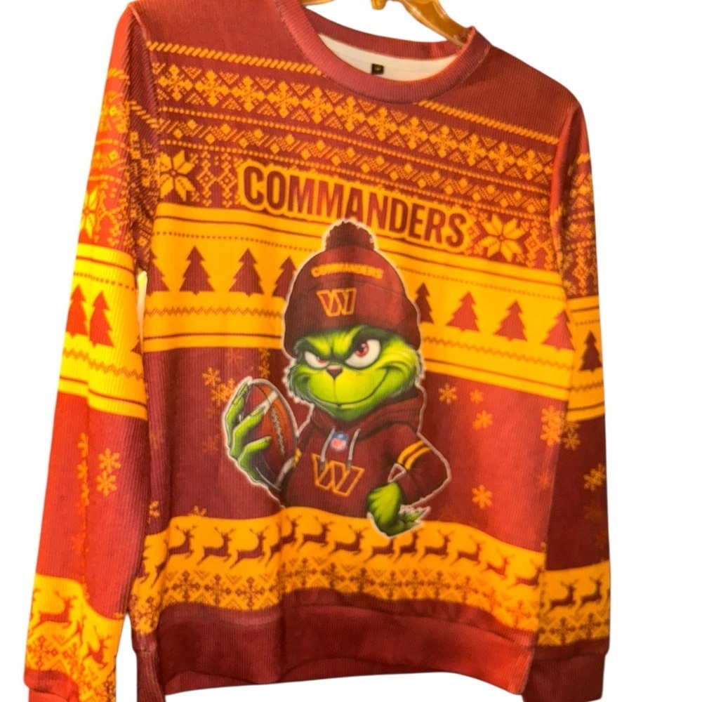 Nfl washington redskins commanders grinch Christmas holiday shirt size Medium M